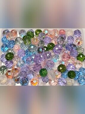 Czech Glass Faceted Firepolish Beads 10mm 100pcs Pastel Mix